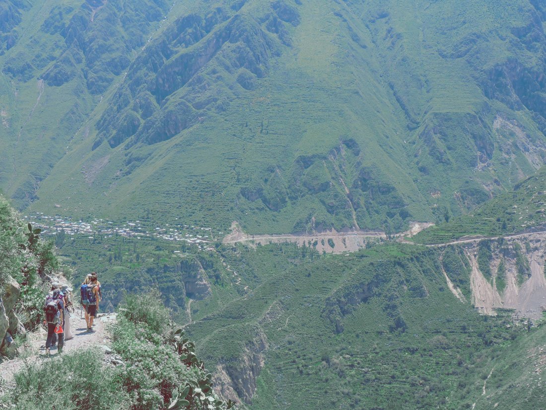 lush green mountains of Colca Canyon