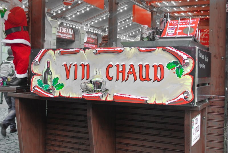 Vin Chaude sign in Alsace Region, France