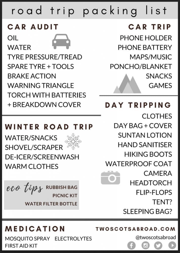americana road trip checklist