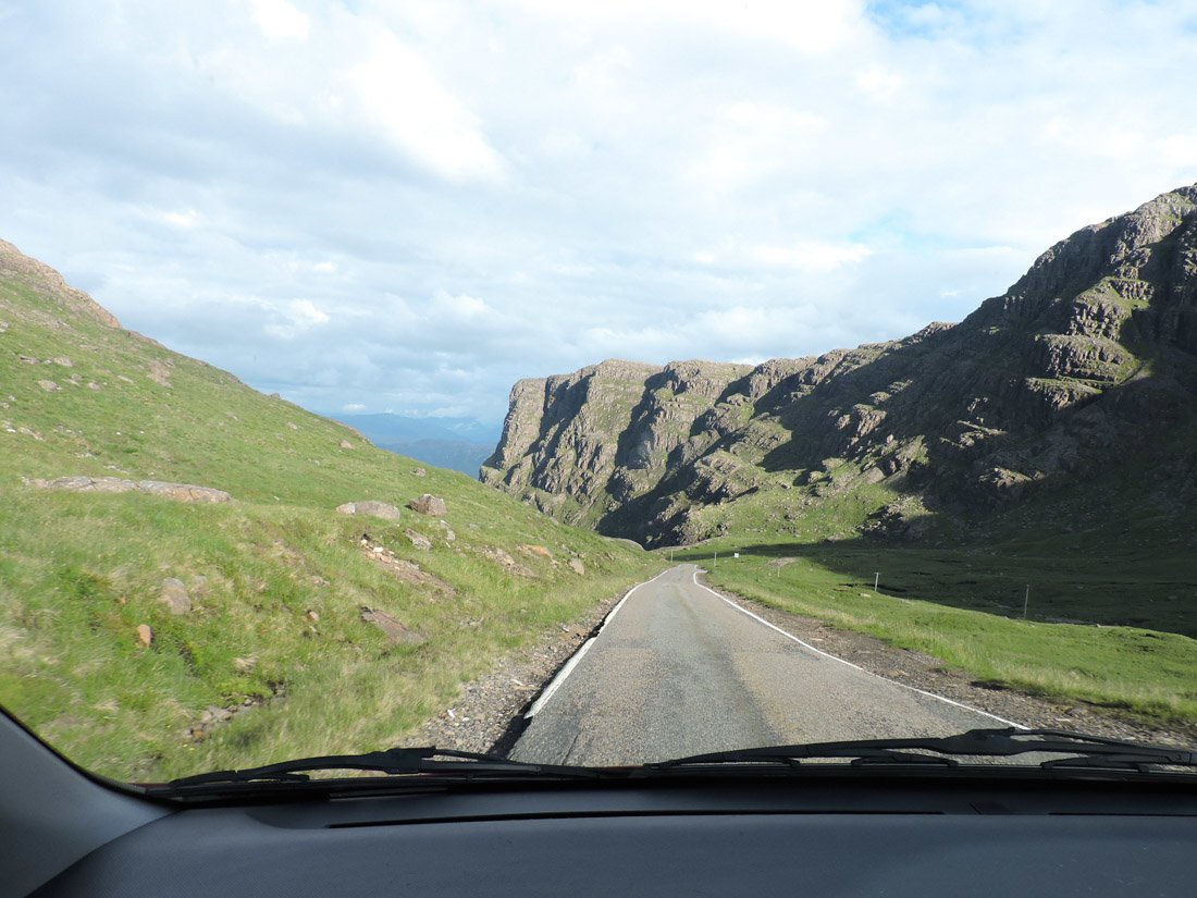 Car window Bealach na Ba Road Scotland Road trip