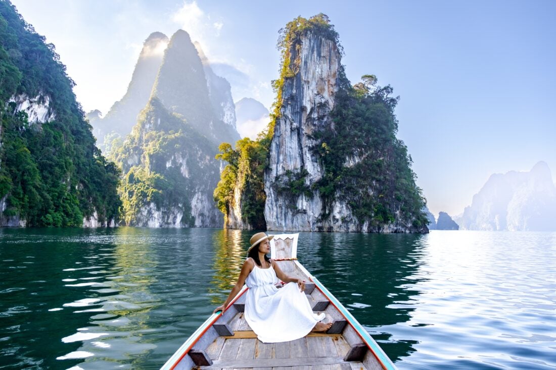 A,Traveler,Enjoys,A,Peaceful,Day,On,A,Boat,In