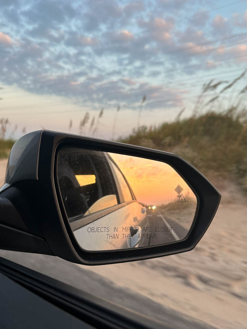 North Carolina Highway 12 Sunset Car Window Outer Banks North Carolina