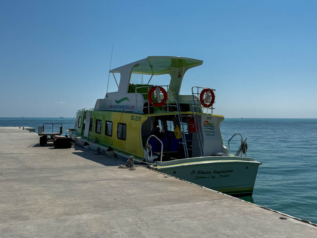 Ferry docked in Caye Caulker Belize