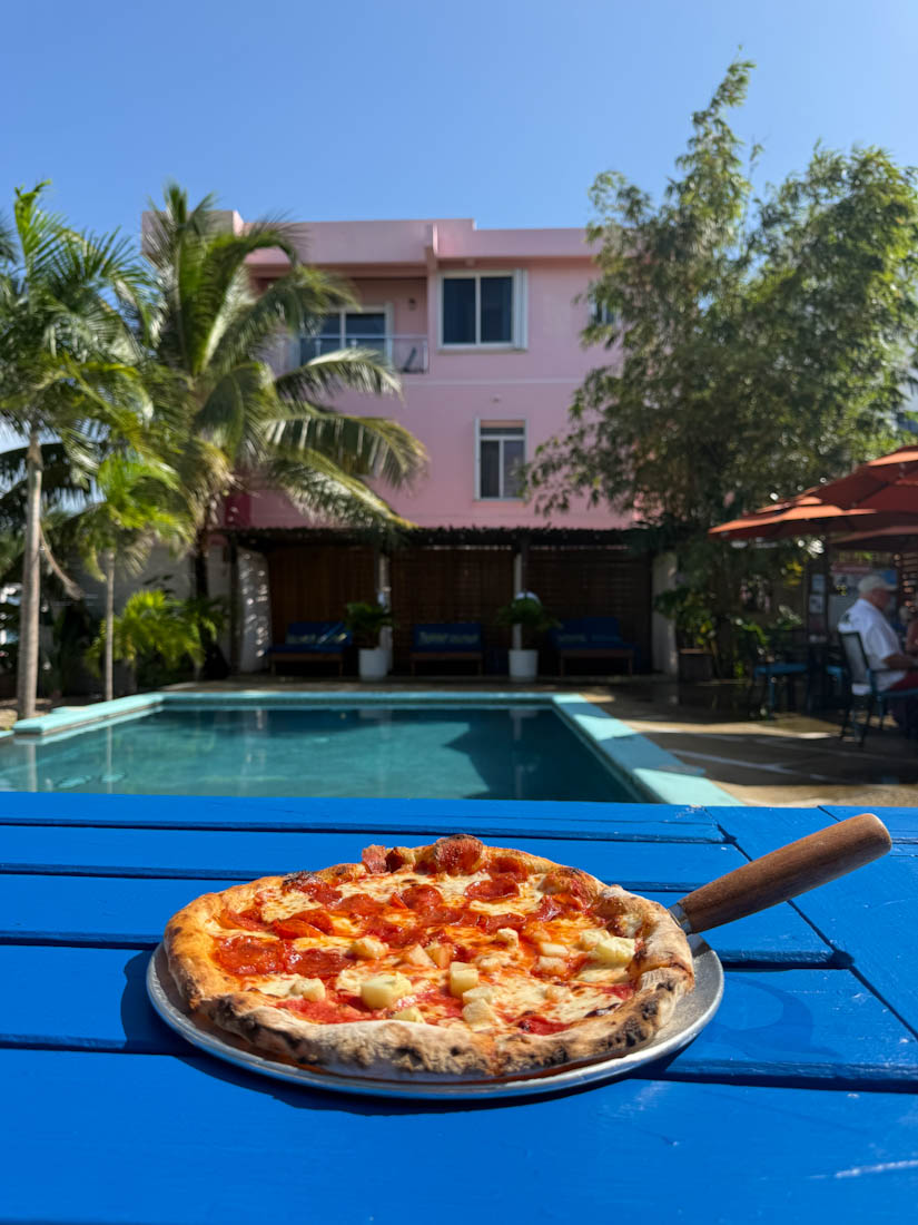 Pizza at The Bohemian Placencia Belize