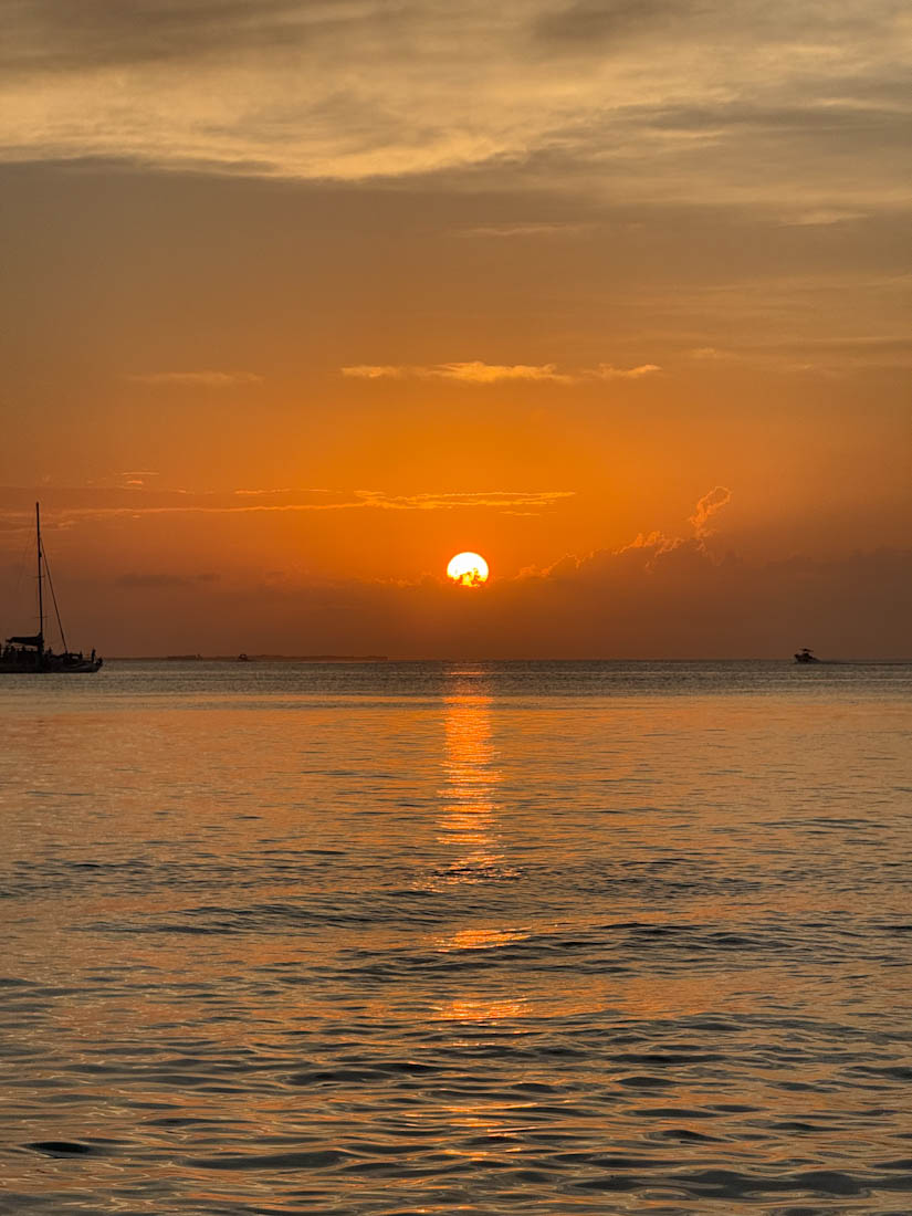 Intense sunset Caye Caulker Belize