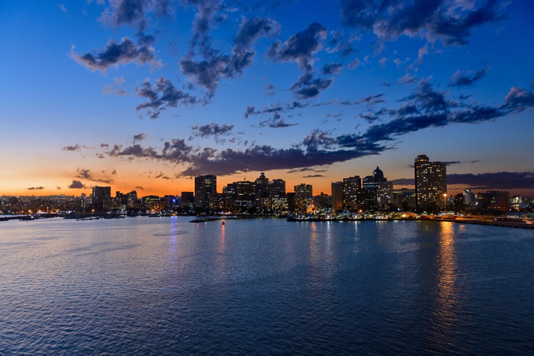 Durban,Sea,Port,In,Night,Time