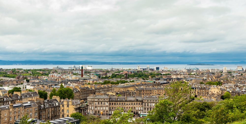 View of Edinburgh city from Calton Hill, Scotland