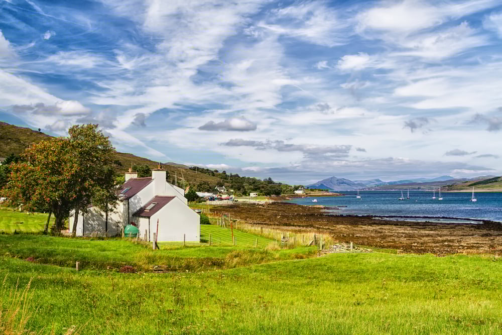 Aerial view of Isle of Skye, Scotland