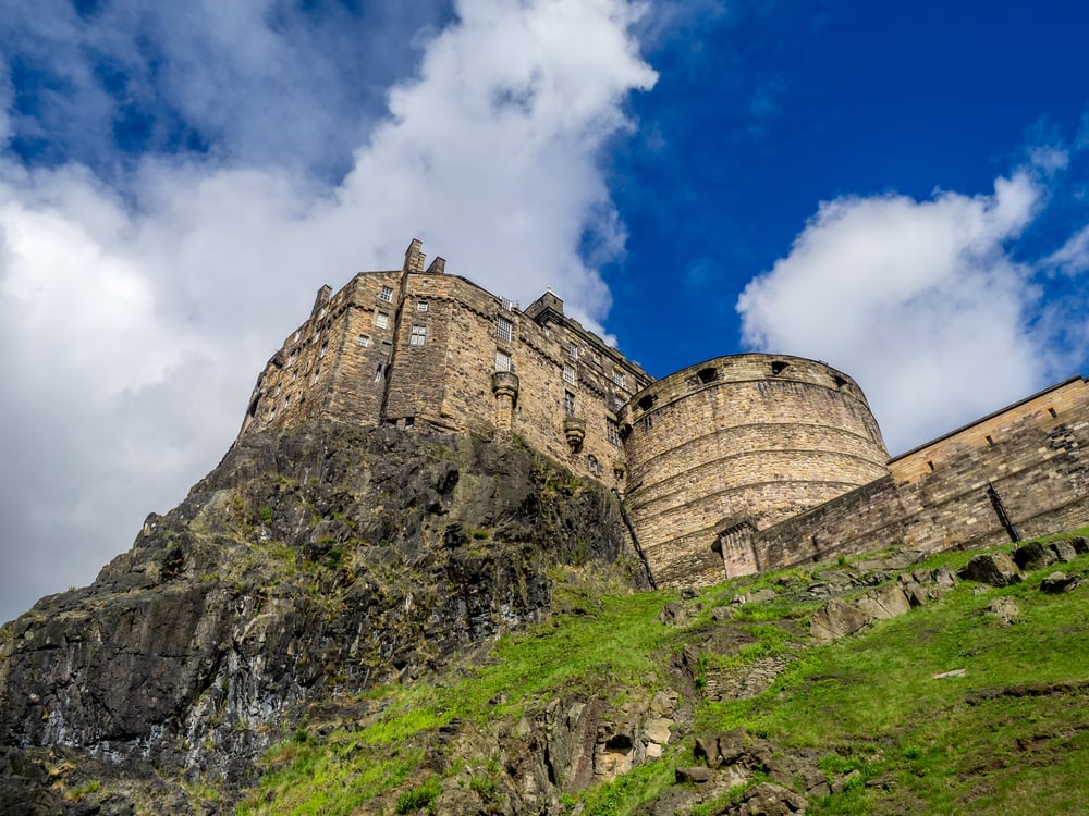 Edinburgh Castle viewed from the Grassmarket, Scotland