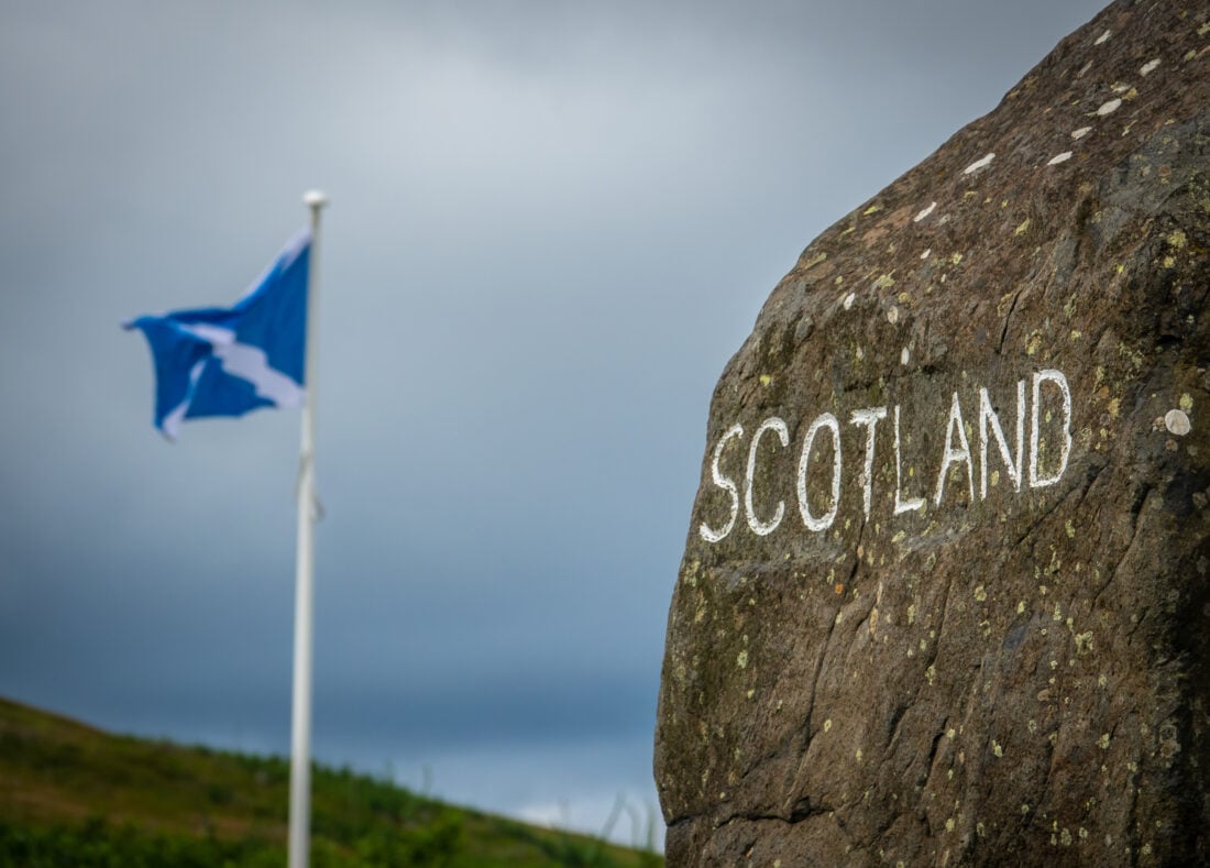 The Saltire St. Andrews Cross shutterstock 1798967350 | Things Associated with Scotland: Symbols, Food, Traditions, and More