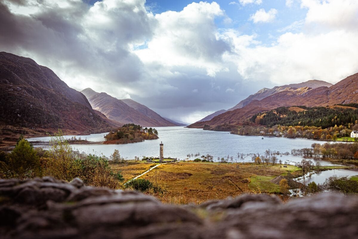 pexels 19559208 | Two Scots Abroad Breathtaking view of Glenfinnan Monument with mountains and Loch Shiel in autumn, Scotland.