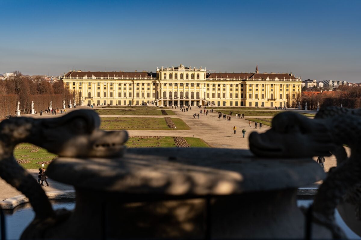pexels 29689465 | Two Scots Abroad Stunning view of Schonbrunn Palace in Vienna captured from its gardens under a clear blue sky.