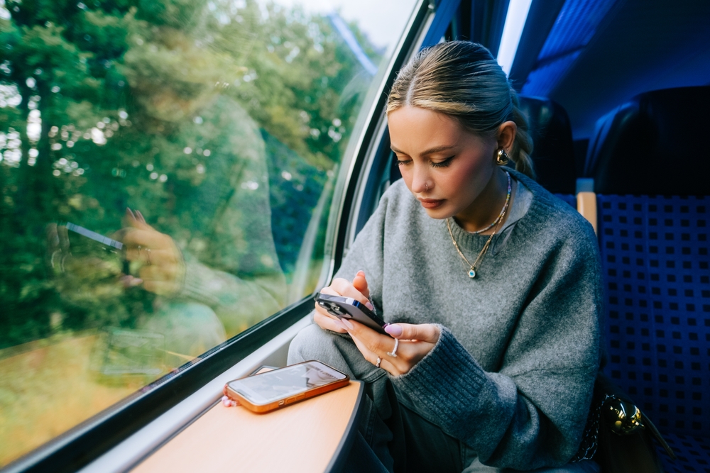 woman on a train
