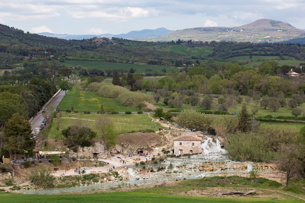 high view at saturnia hot springs | Two Scots Abroad high view at saturnia hot springs