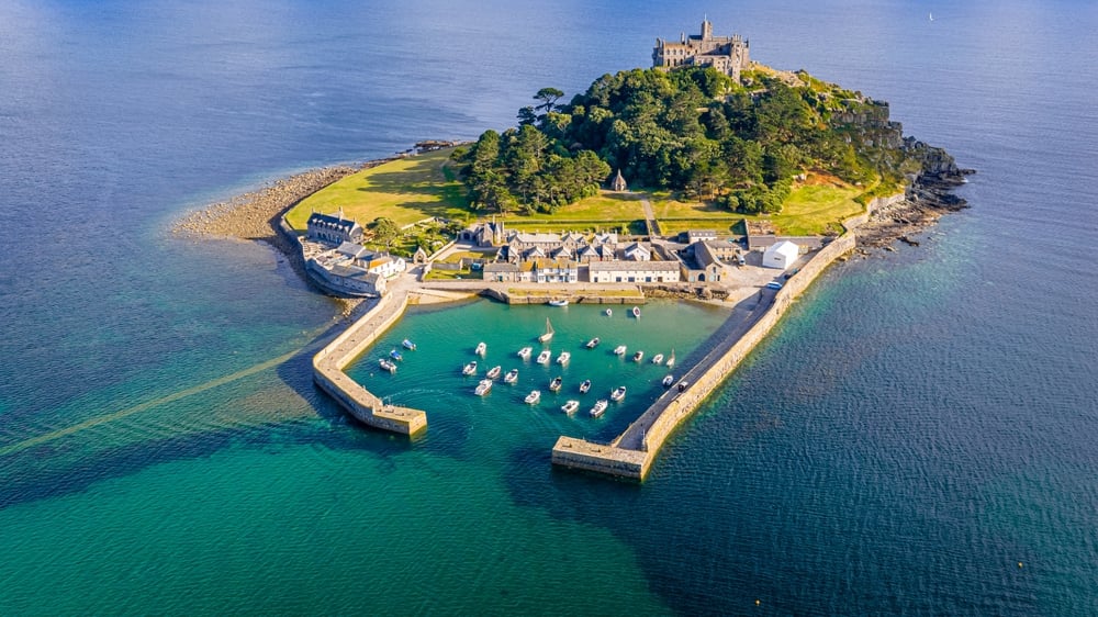 1. St Michaels Mount Cornwall shutterstock 2668976317 | 8 Beautiful Islands That Reveal a Path From the Mainland at Low Tide in Britain