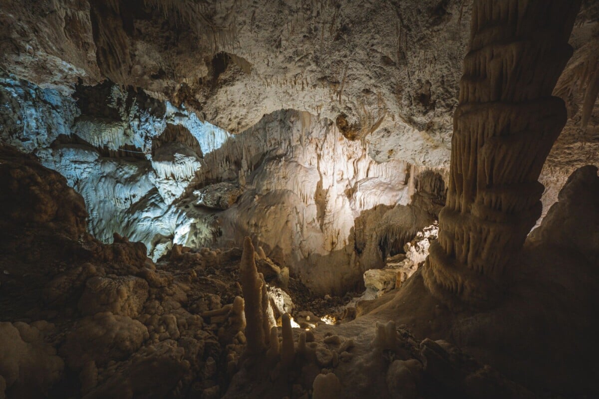 explore the intricate limestone formations inside clamouse cave france | Two Scots Abroad Explore the intricate limestone formations inside Clamouse Cave, France.