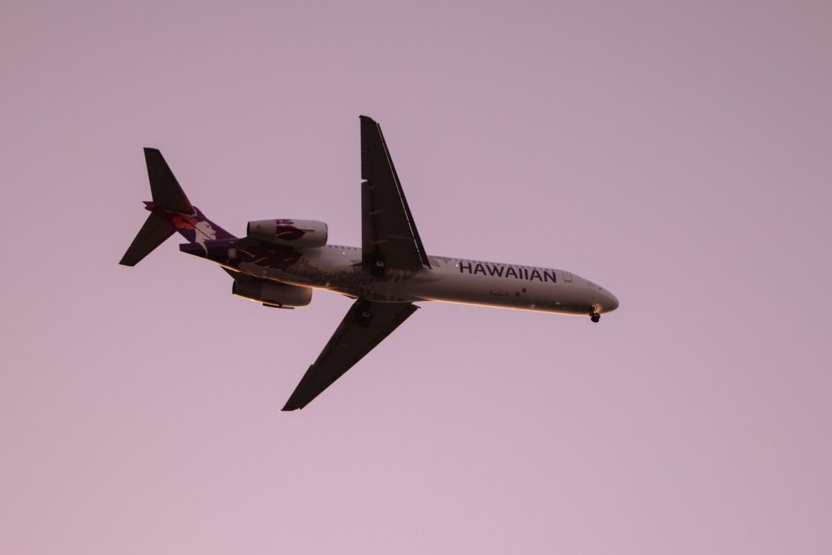 hawaiian airlines jet soaring through a clear sky during twilight kailua kona ha | Two Scots Abroad Hawaiian Airlines jet soaring through a clear sky during twilight, Kailua-Kona, Hawaii.
