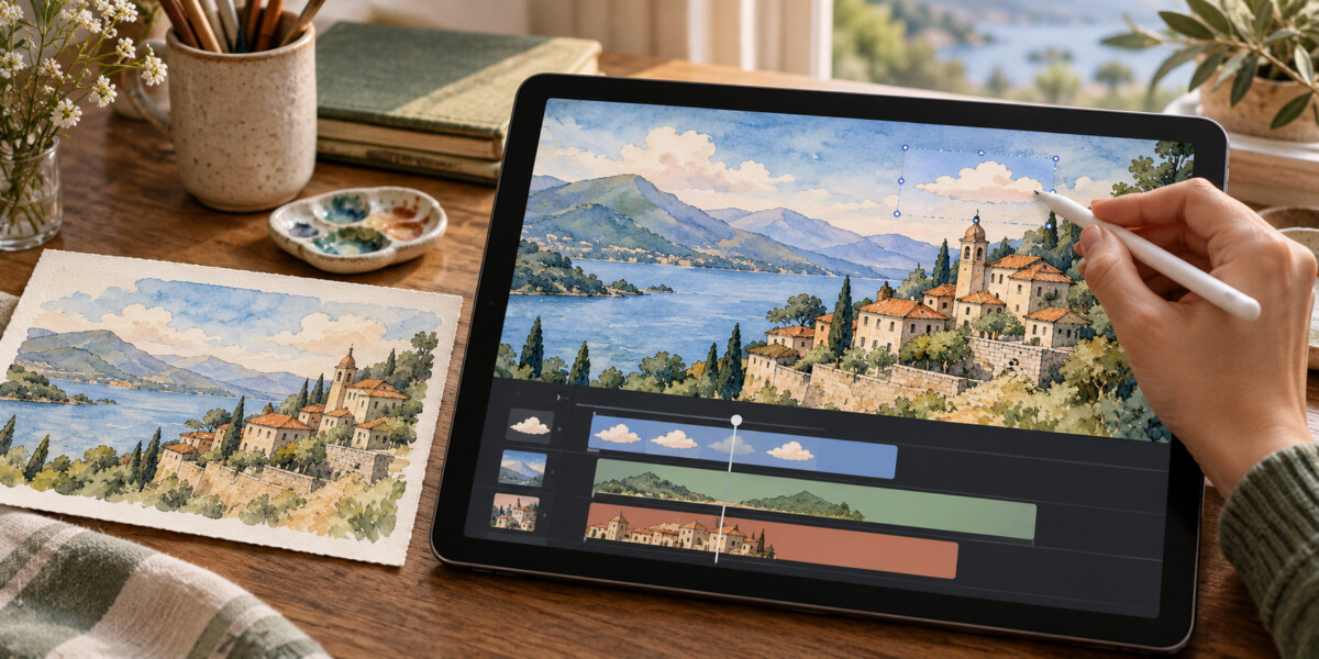 2. Animate the illustration with deliberate editing | Two Scots Abroad 2. Animate the illustration with deliberate editing | Three Ways to Animate Travel Artwork Without Pretending It Is Real Footage