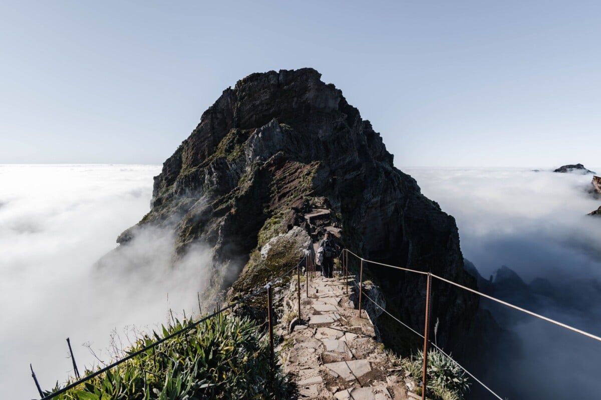 breathtaking hike along a misty mountain peak in madeira portugal | Two Scots Abroad Breathtaking hike along a misty mountain peak in Madeira, Portugal.