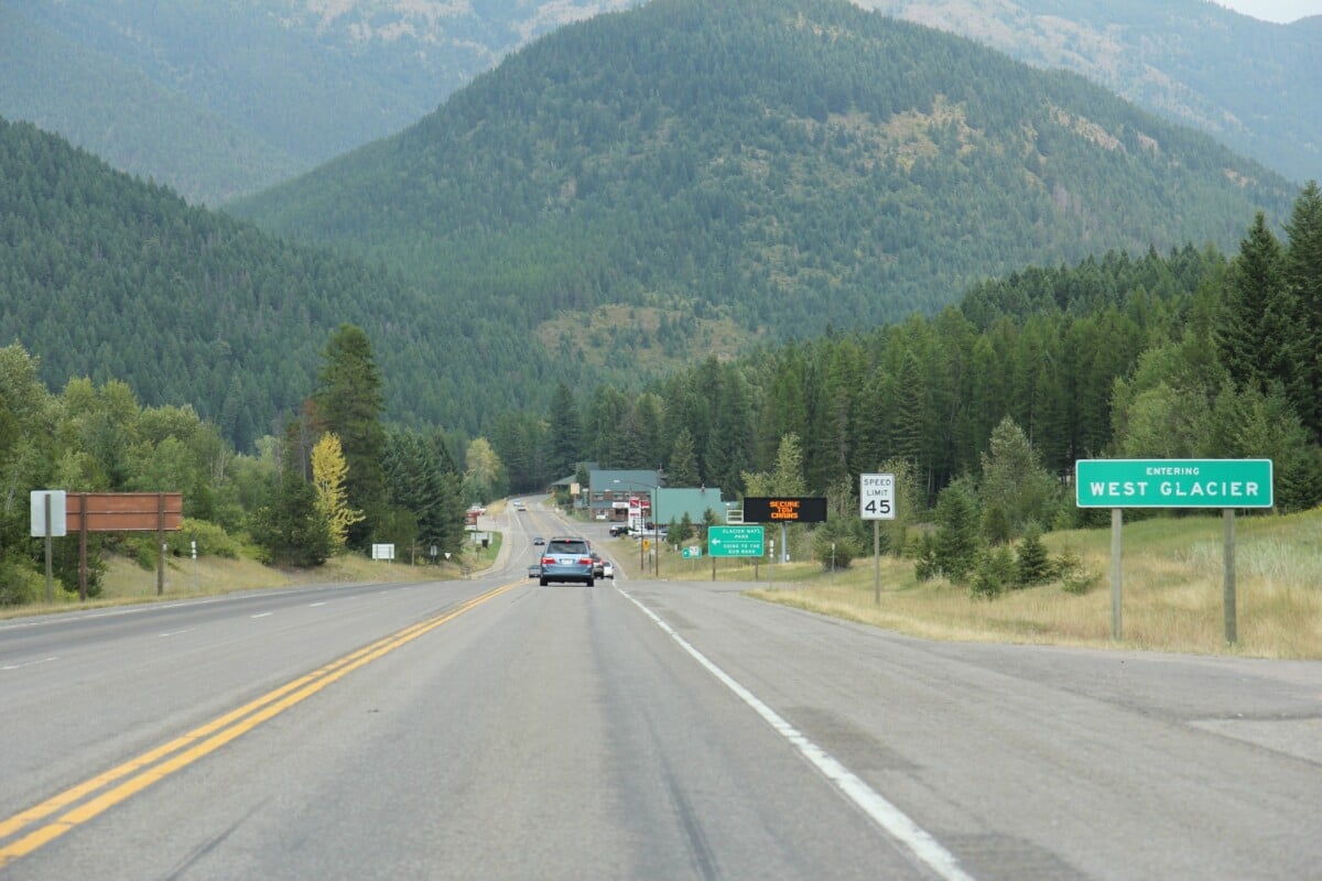 west glacier montana sign looking east on us2 looking east at the sign for west | Two Scots Abroad A road sign marking West Glacier on US Highway 2